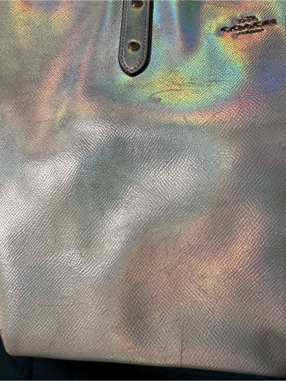 Coach Iridescent Tote - Pearl Sheen - Picture 3 of 9